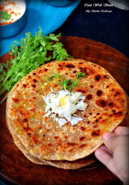 Golden Cabbage Parathas, AI generated